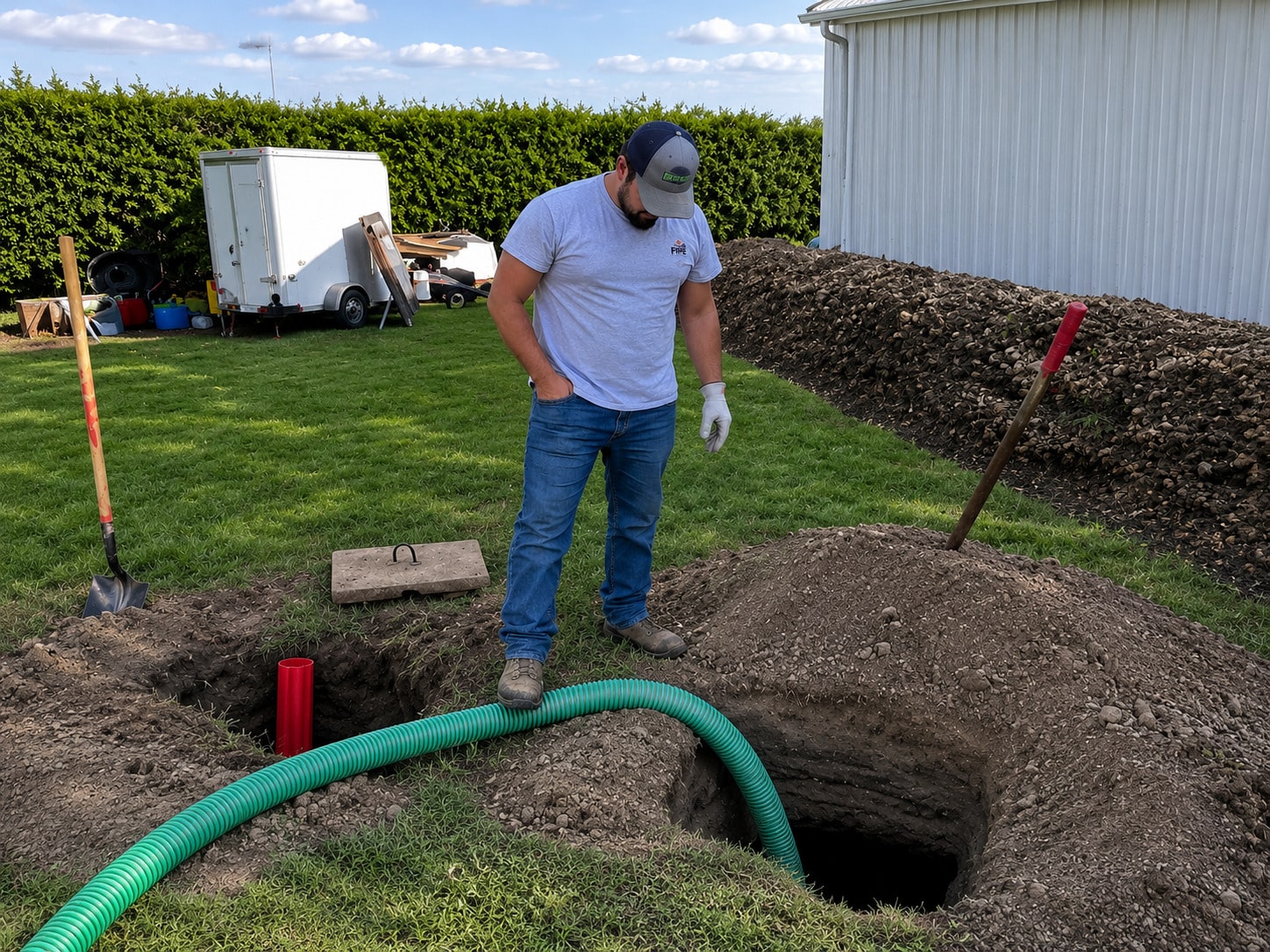 plumber working outdoors