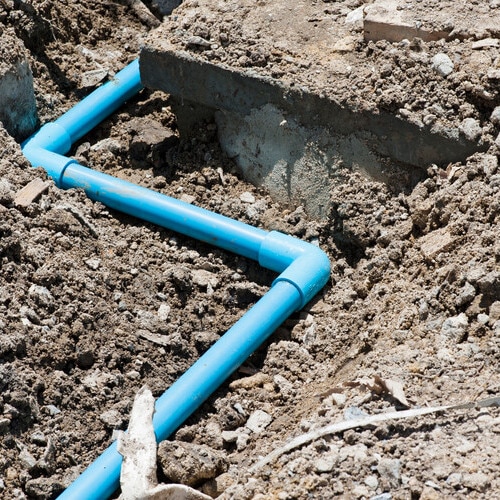 sewer pipeline on land