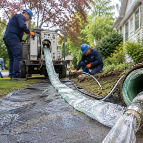 plumbers using trenchless methods for pipe relining